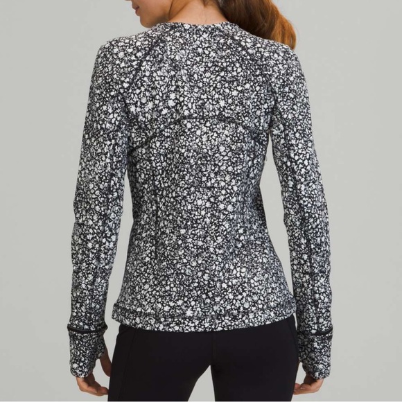 Lululemon Its Rulu Run Long Sleeve Shirt Venture Floral Alpine White Black - Picture 2 of 13